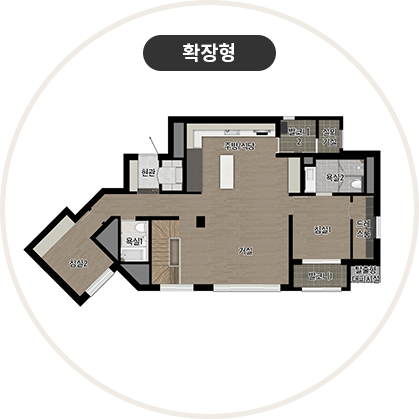 수성포레스트스위첸 160㎡ 타입 평면도