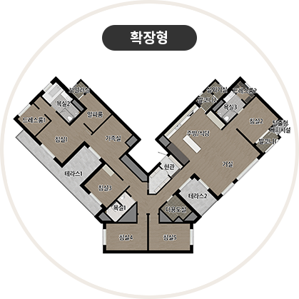 수성포레스트스위첸 206㎡ 타입 평면도