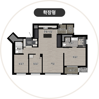 수성포레스트스위첸 74㎡ 타입 평면도