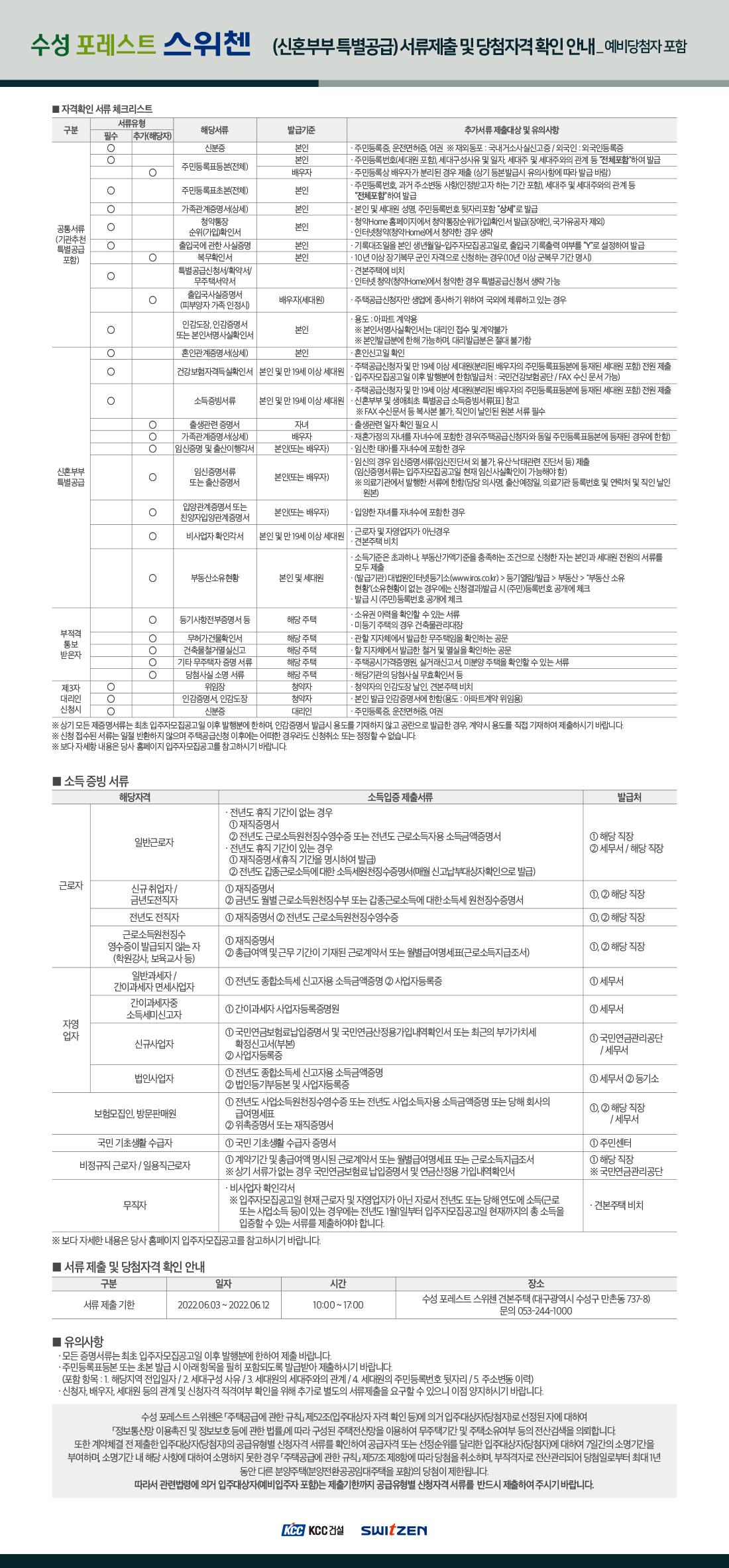 수성포레스트스위첸 제출서류