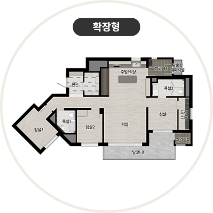 수성포레스트스위첸 100㎡ 타입 평면도