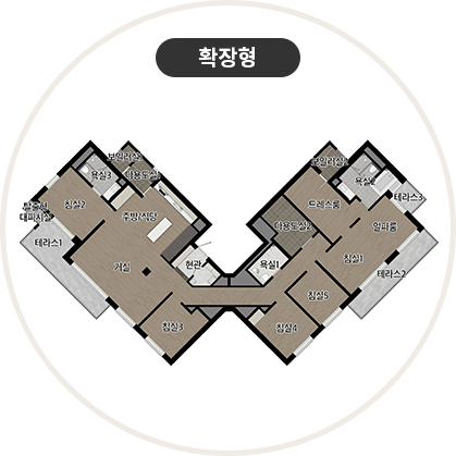 수성포레스트스위첸 188㎡ 타입 평면도