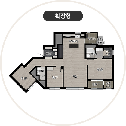수성포레스트스위첸 77㎡ 타입 평면도