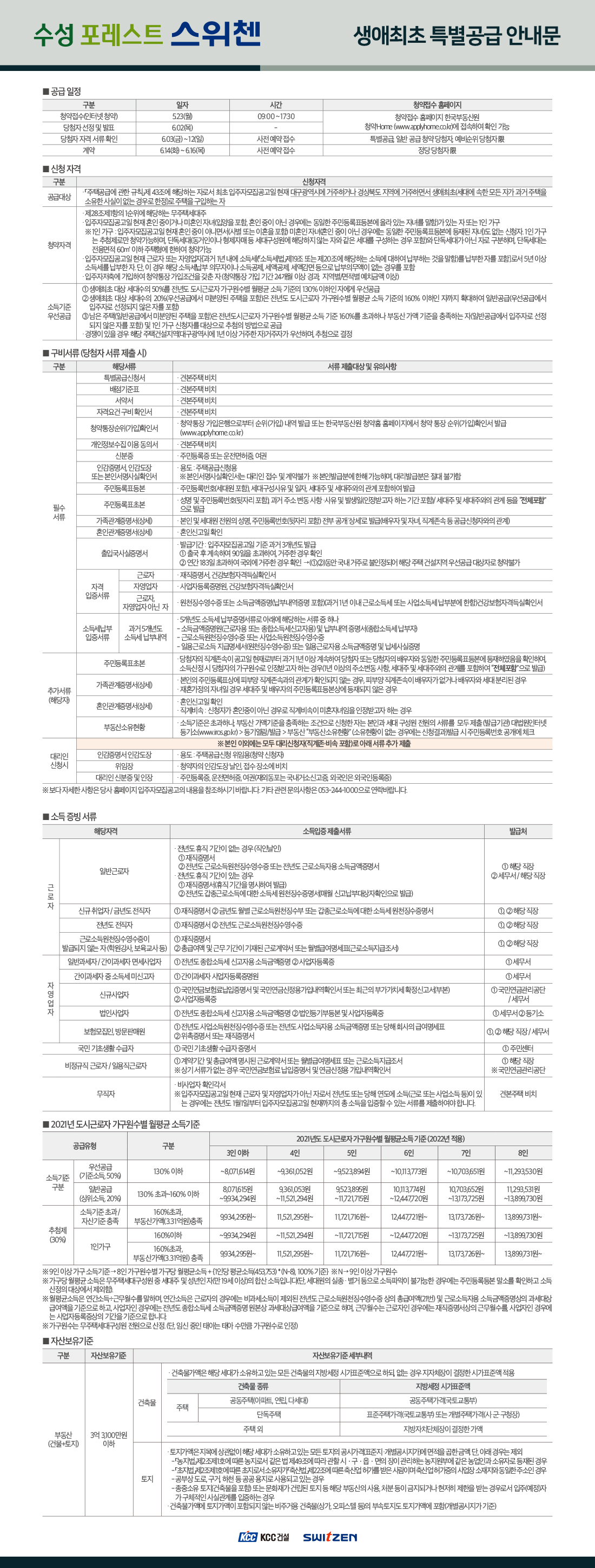 수성포레스트스위첸 특별공급